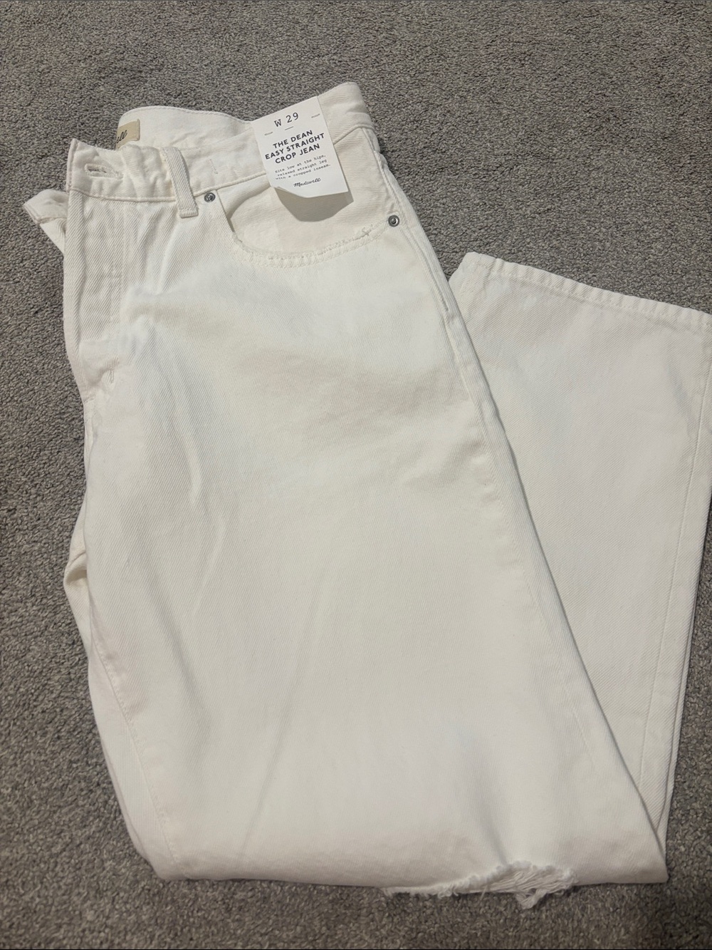 Madewell The Dean Easy Straight Crop Jean in White